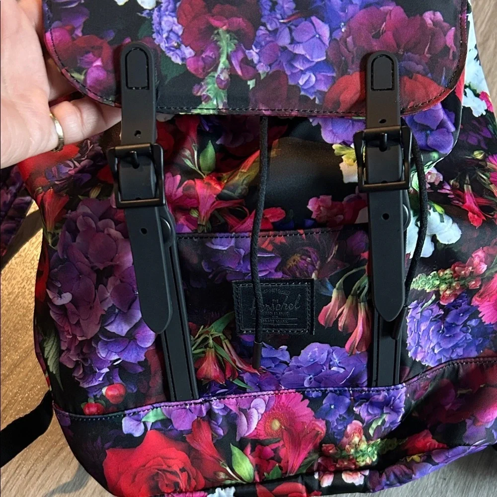 Herschel Supply Company Floral Backpack in Purple, Red & Black
